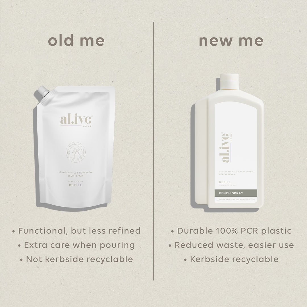 Al.ive Bench Spray Refill - Lemon Myrtle & Honeydew 1L