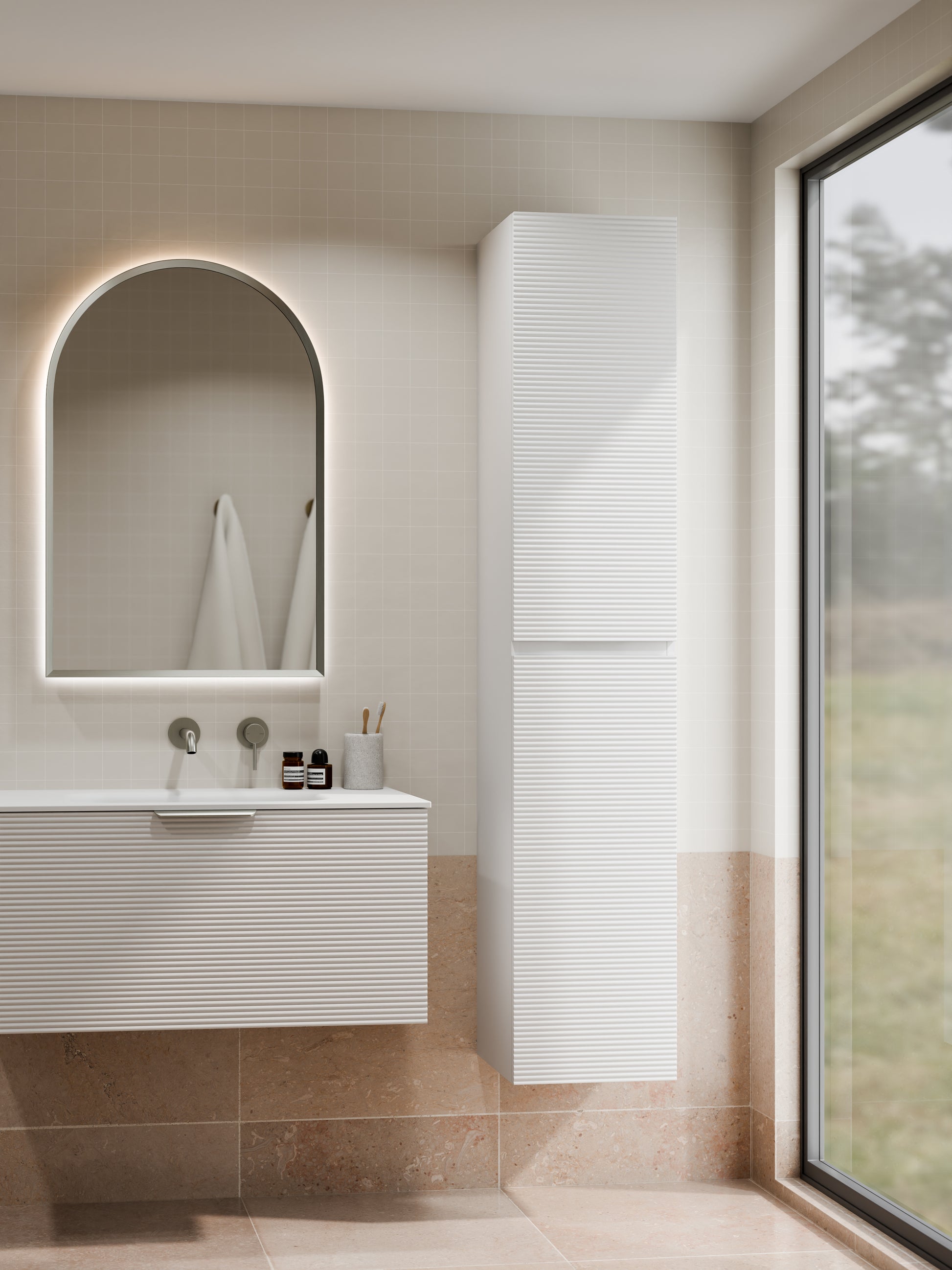 lineare-orchard-tower-cabinet-matte-white