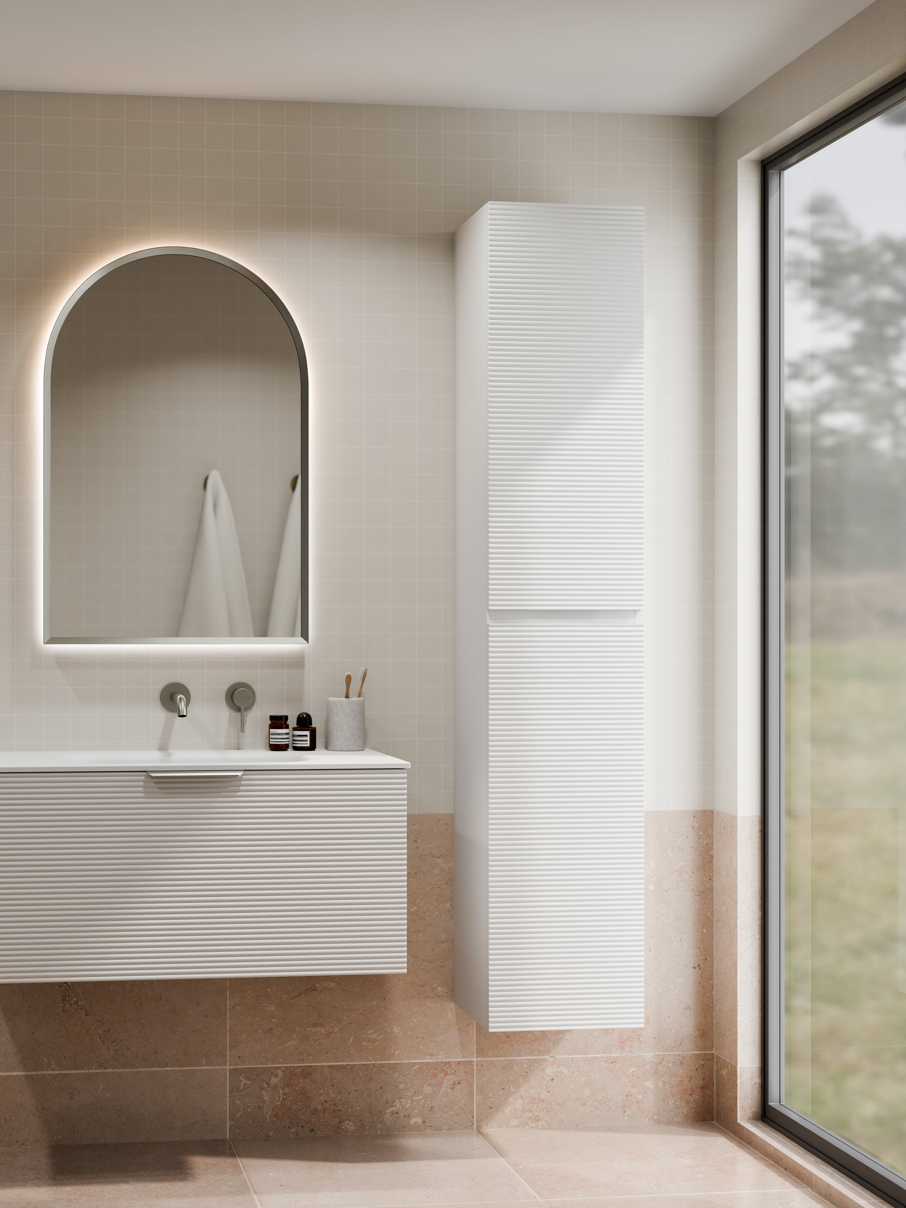 lineare-orchard-tower-cabinet-matte-white