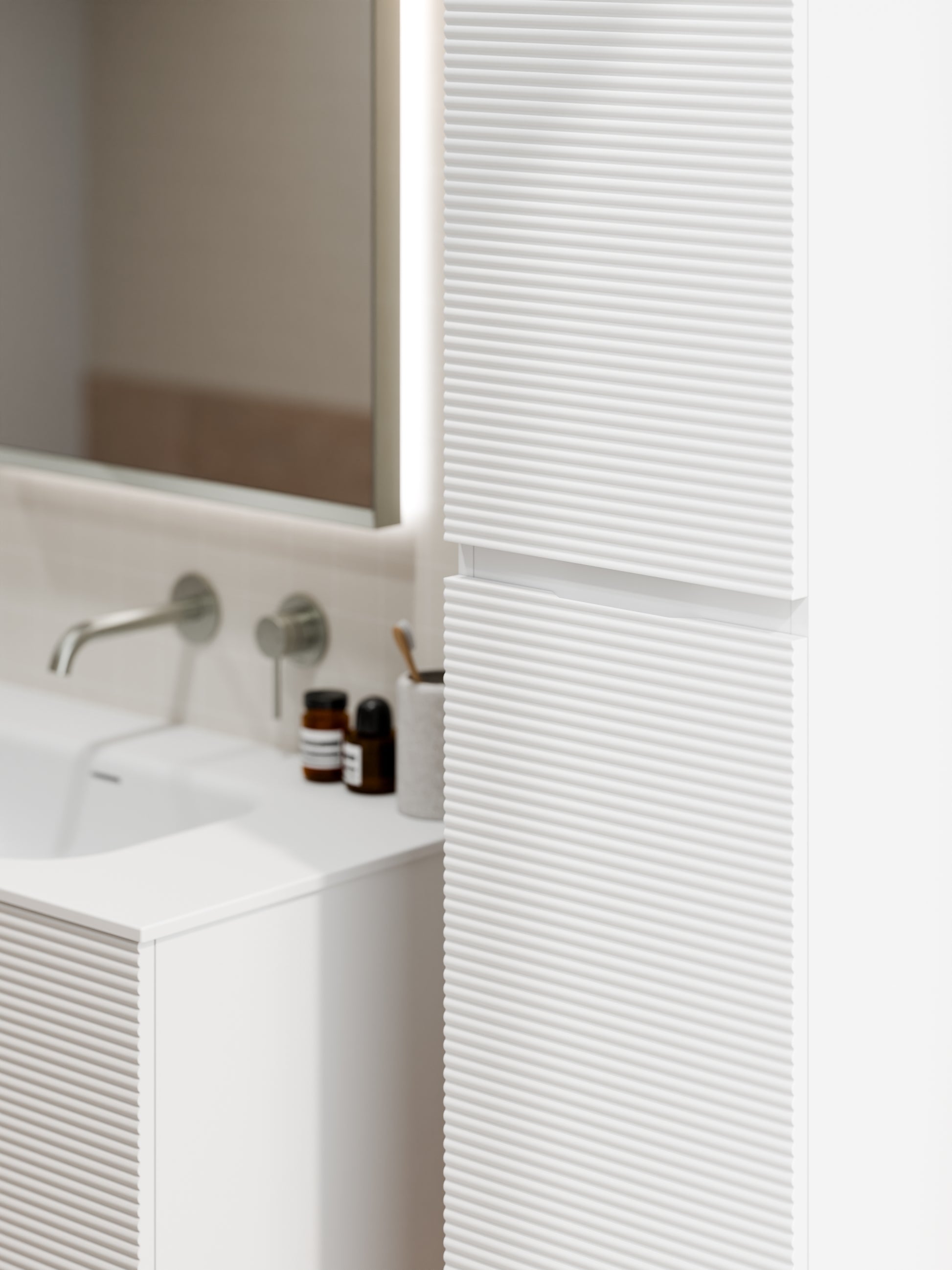 lineare-orchard-tower-cabinet-matte-white-close-up