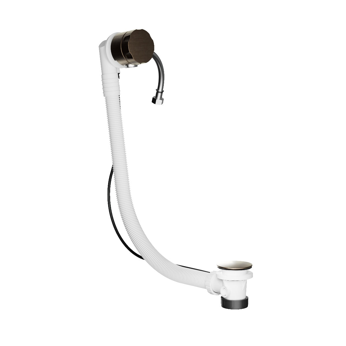 Plumbline Buddy Bath Filler, Pop Up Waste With Overflow and Trap - Aged Brass Organic