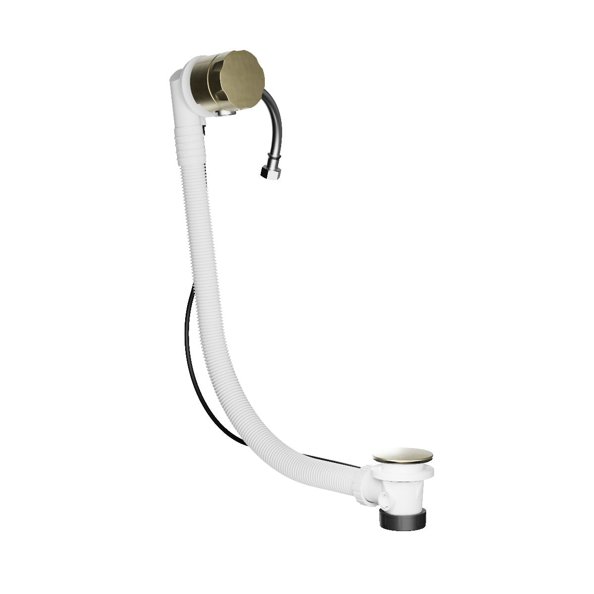 Plumbline Buddy Bath Filler, Pop Up Waste With Overflow and Trap - Brushed Brass PVD
