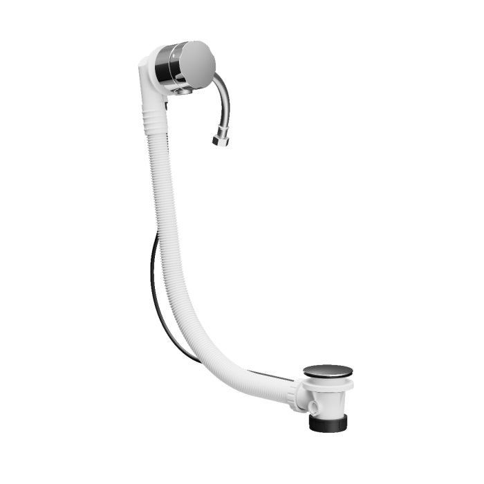 Plumbline Buddy Bath Filler, Pop Up Waste With Overflow and Trap - Chrome