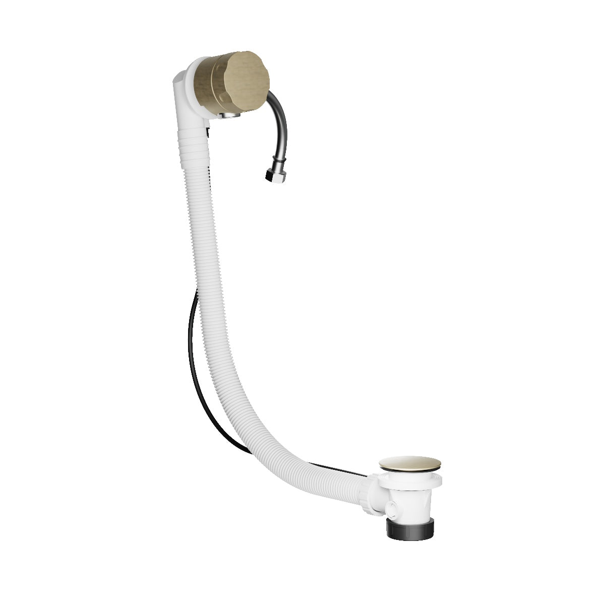 Plumbline Buddy Bath Filler, Pop Up Waste With Overflow and Trap - Matt Champagne PVD