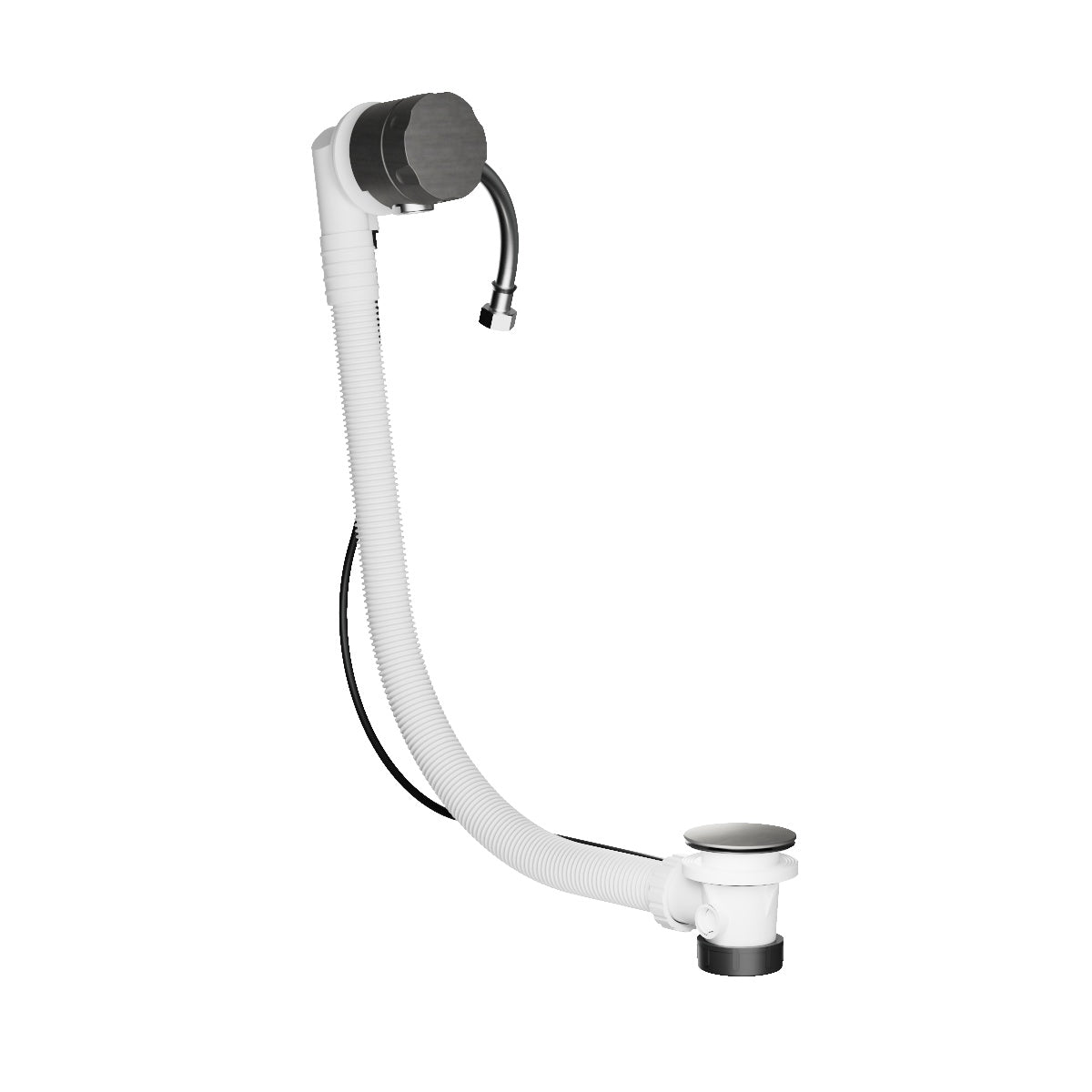 Plumbline Buddy Bath Filler, Pop Up Waste With Overflow and Trap - Matt Gunmetal PVD