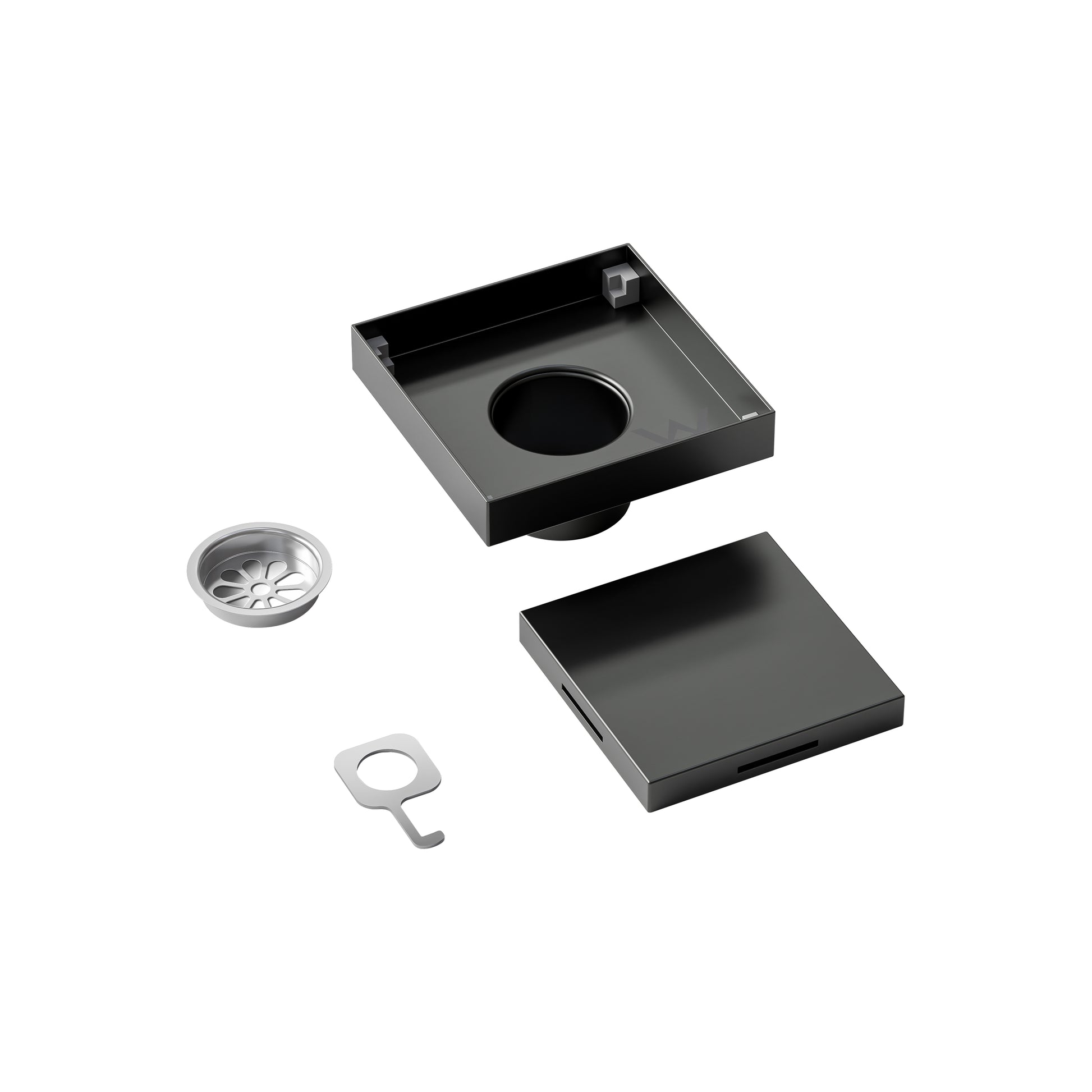 code-tile-shower-grate-kit-with-hair-filter-and-removable-key-gunmetal