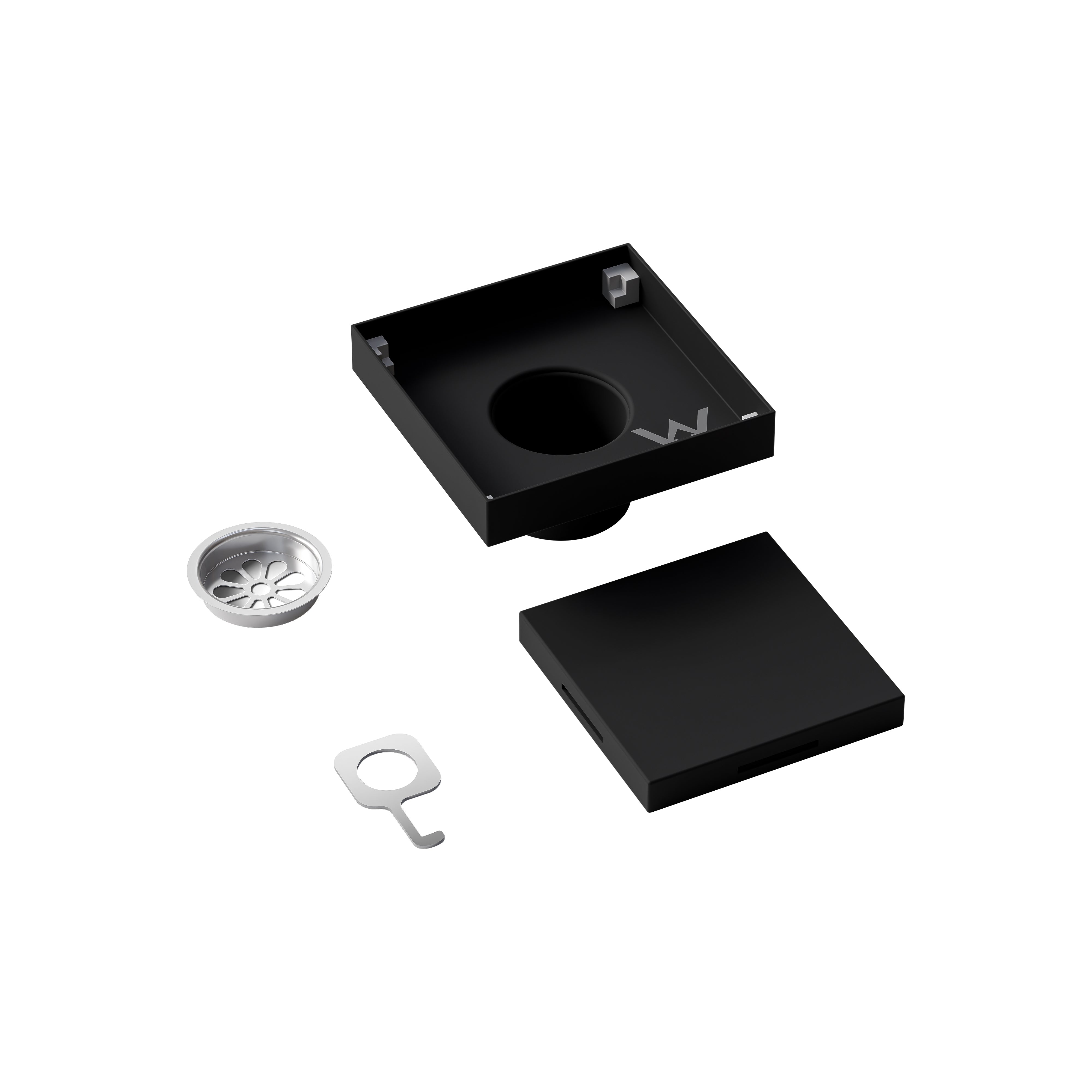 code-tile-shower-grate-kit-with-hair-filter-and-removable-key-matte-black