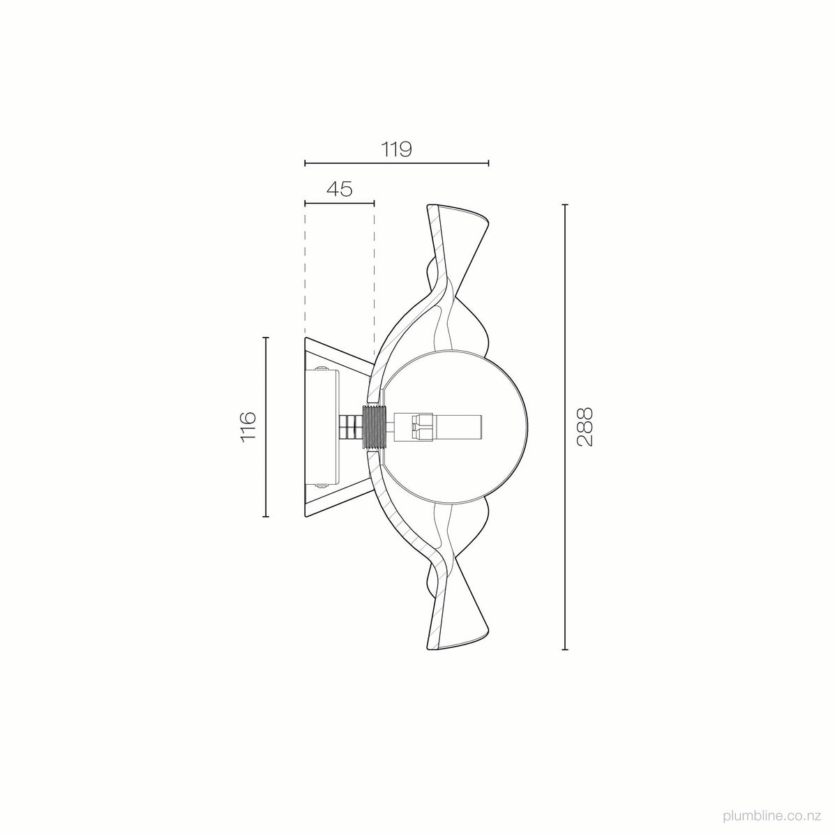Robert Gordon Pearl Wall Sconce Specs Dimensions