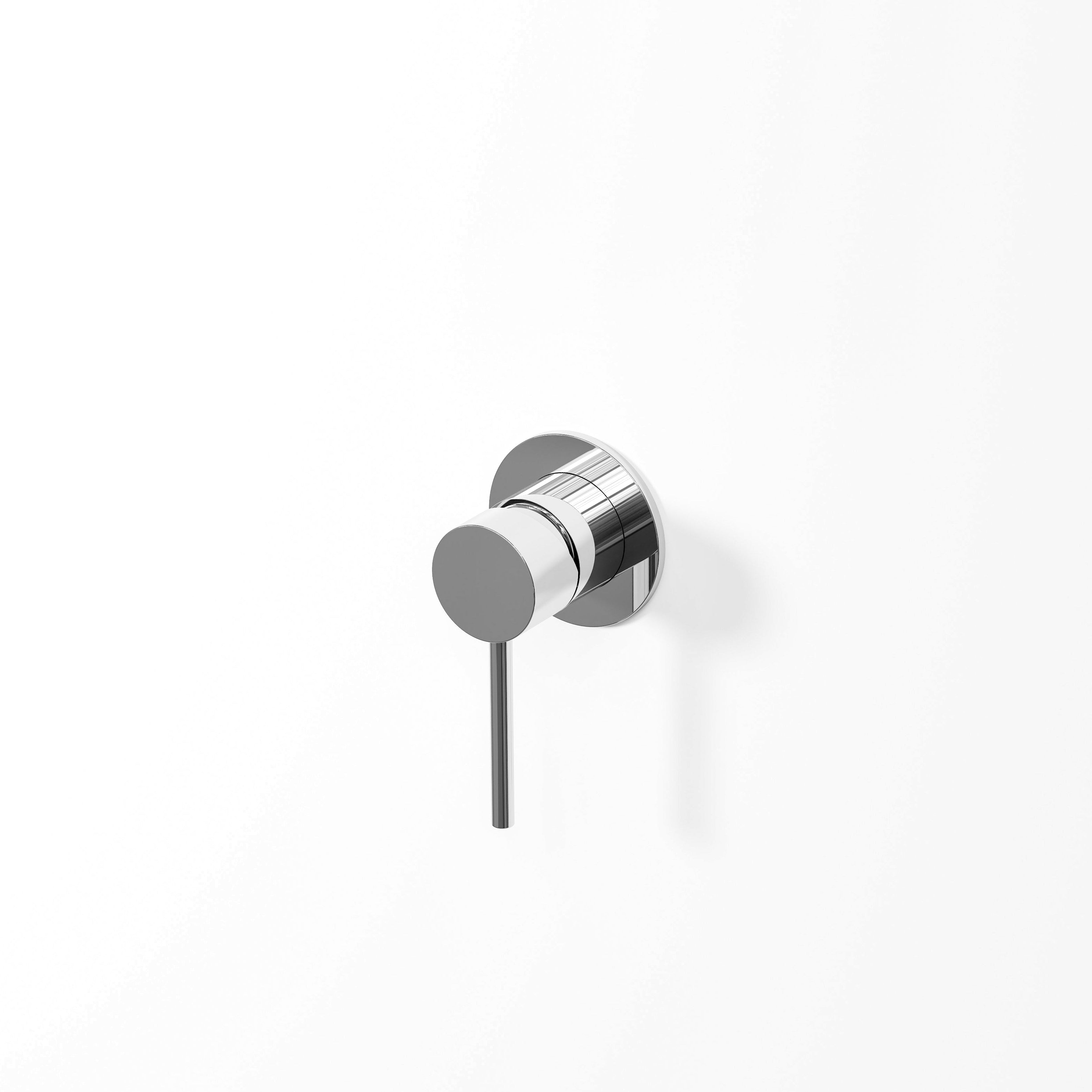 Modern wall-mounted shower control on a white background