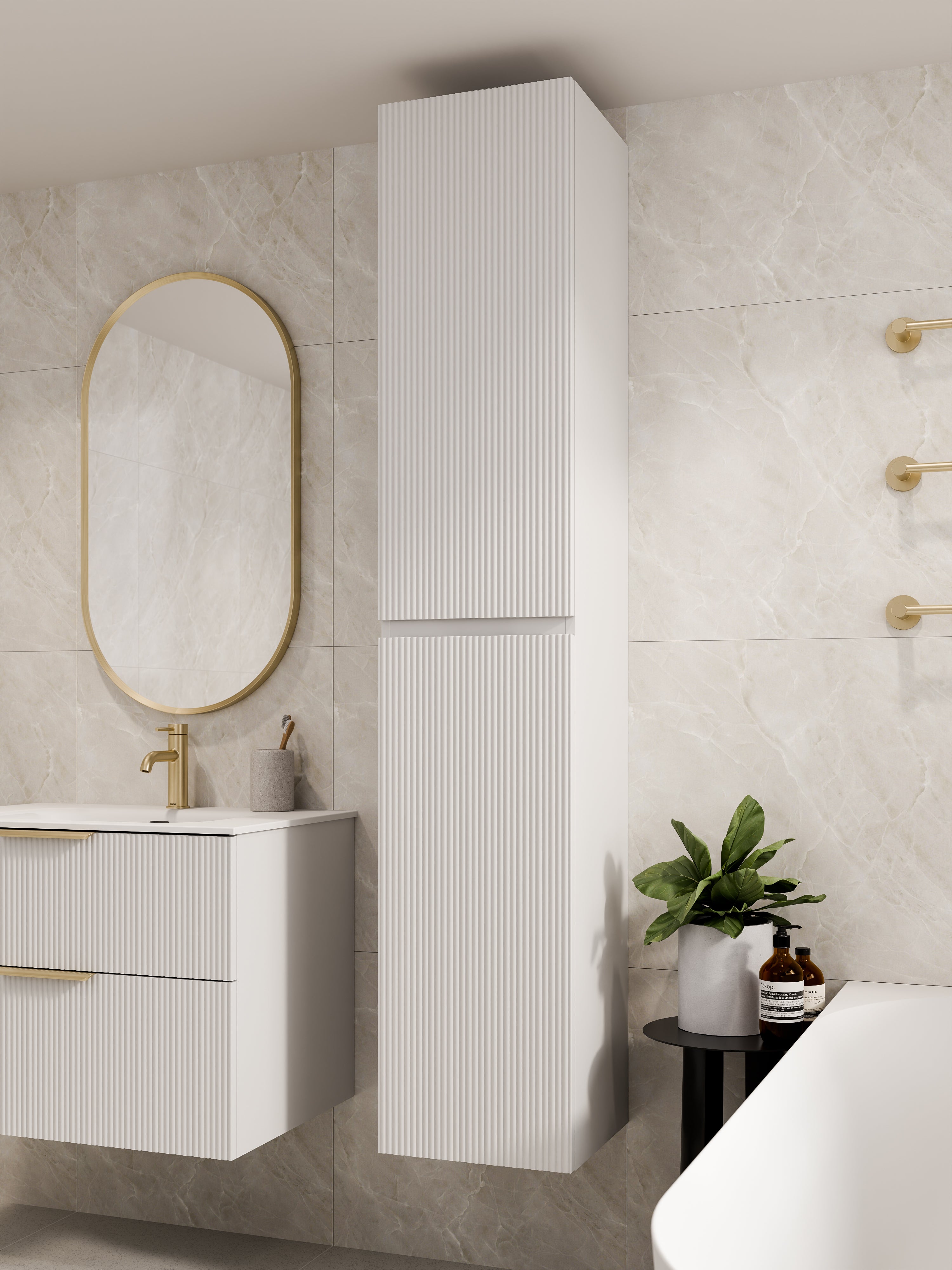 lineare-pillar-tower-cabinet-matte-white