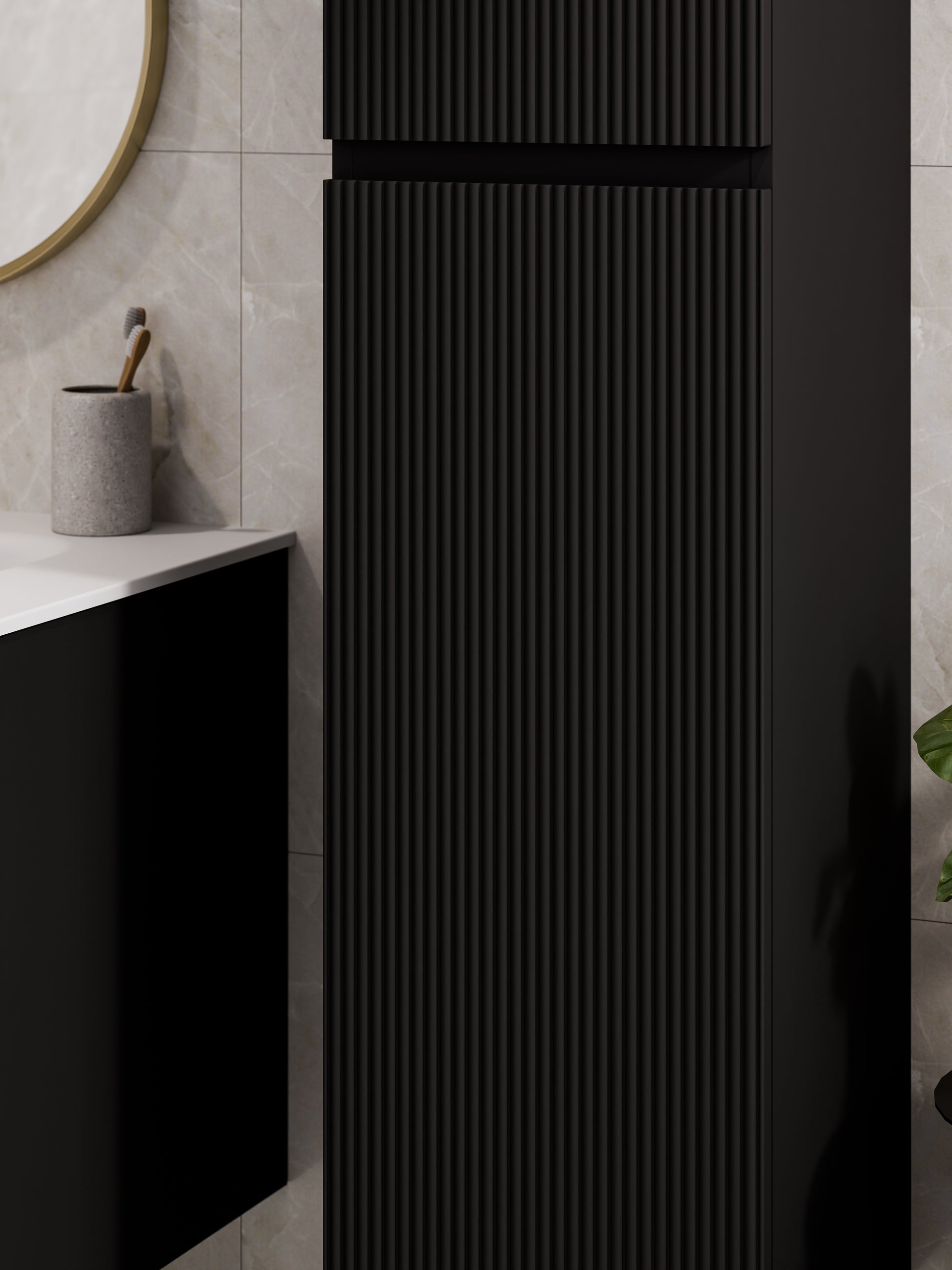 lineare-pillar-tower-cabinet-matte-black-close-up