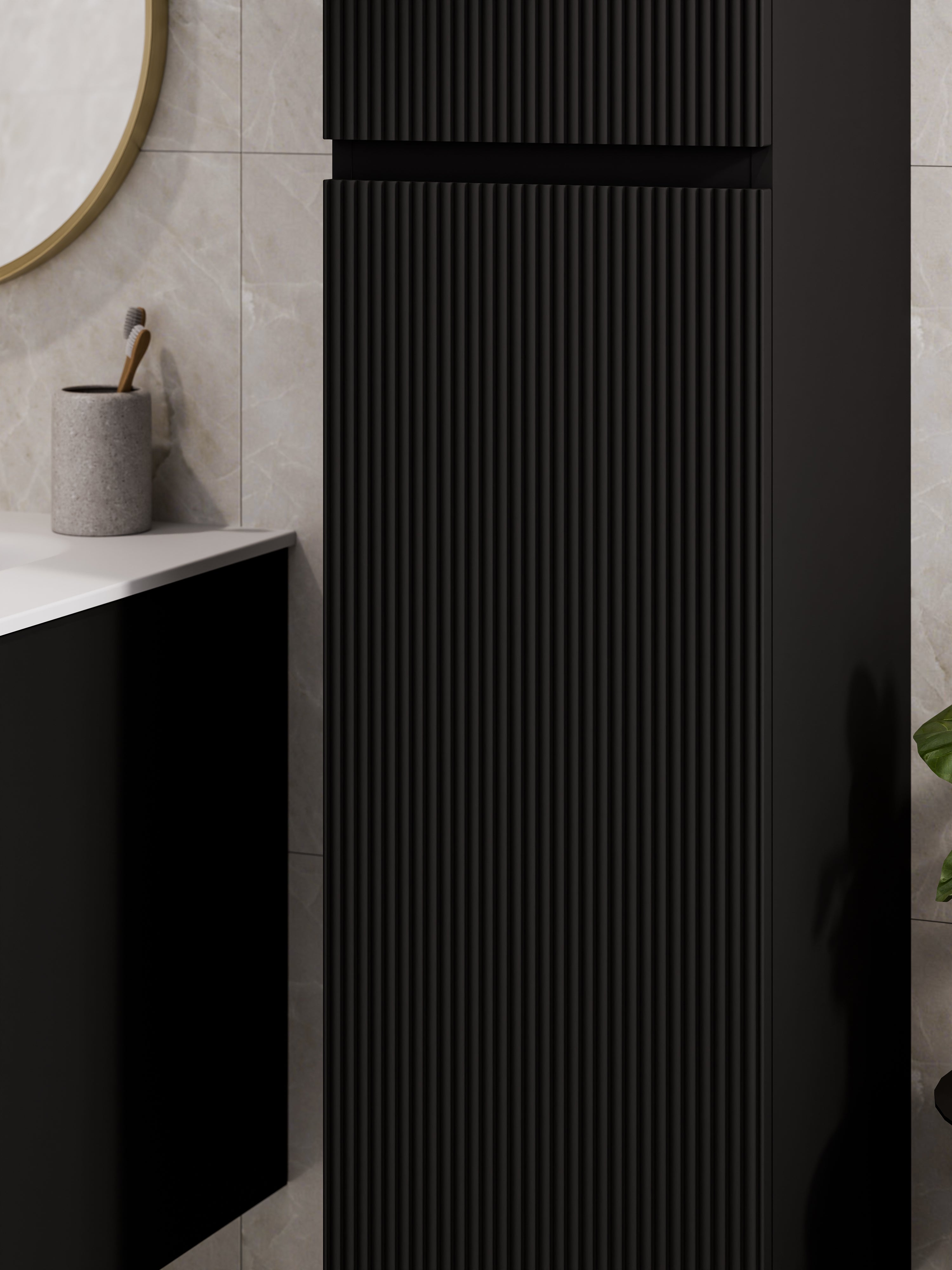 lineare-pillar-tower-cabinet-matte-black-close-up