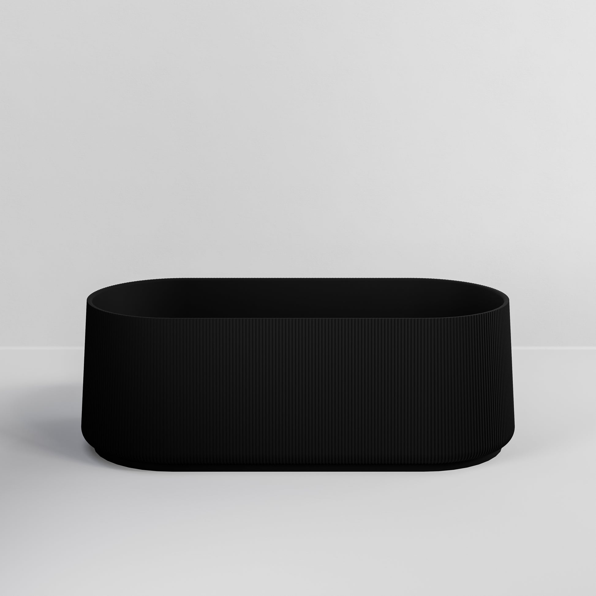 Code-Pillar-Acrylic-1700-freestanding-bath-matte-black-front-fluted