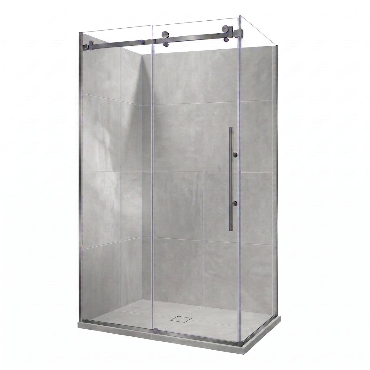 Elite Luxury Tiled 2 Sided Frameless Sliding Shower Kit | Centre Waste