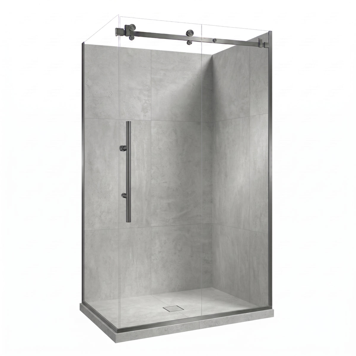 Elite Luxury Tiled 2 Sided Frameless Sliding Shower Kit | Centre Waste