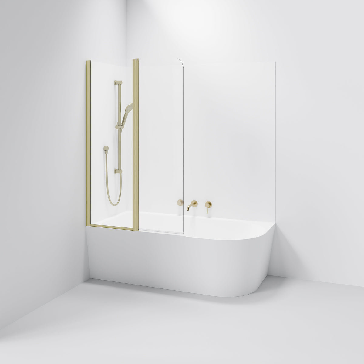 Pavia Double Panel Bath Screen | 550+450mm