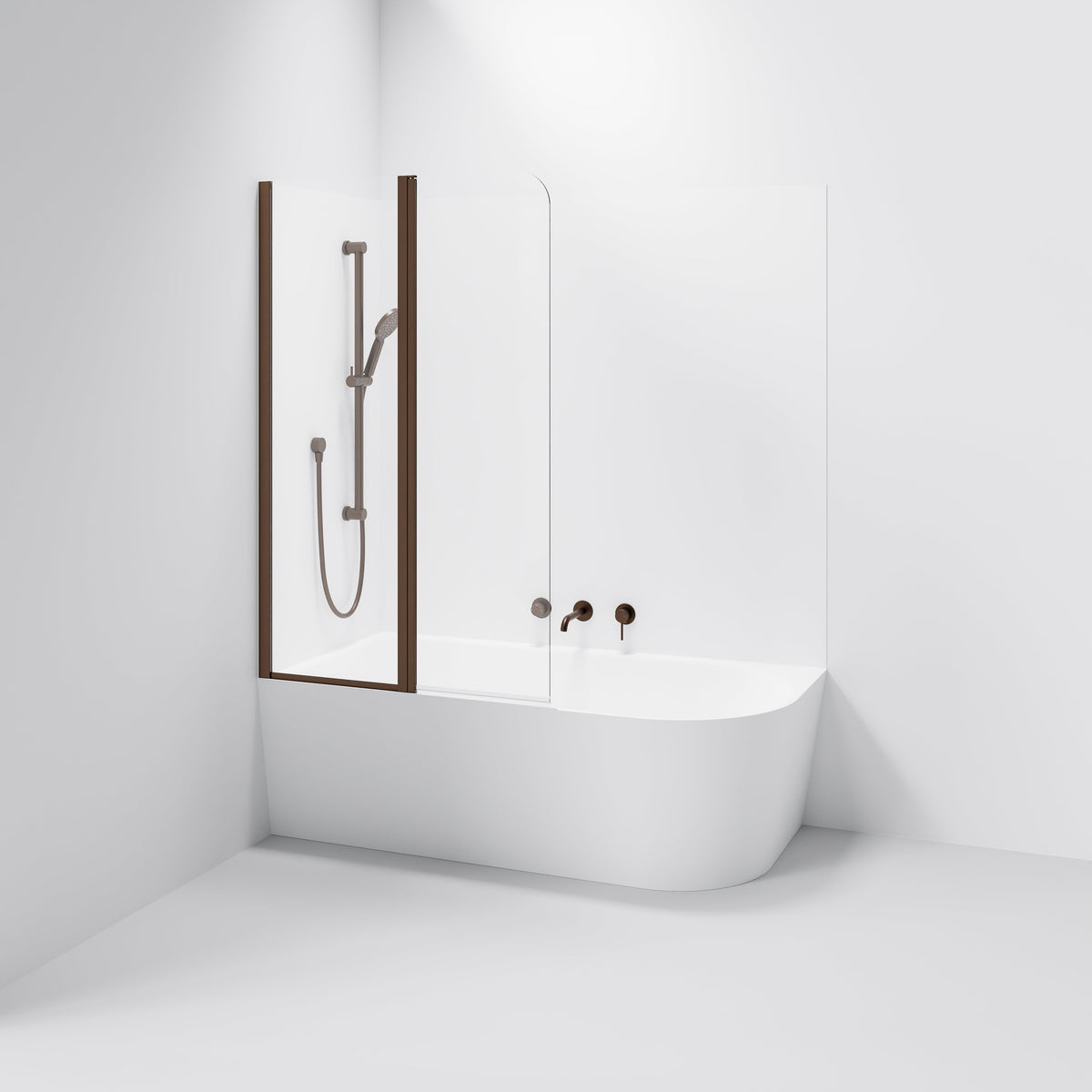 Pavia Double Panel Bath Screen | 550+450mm