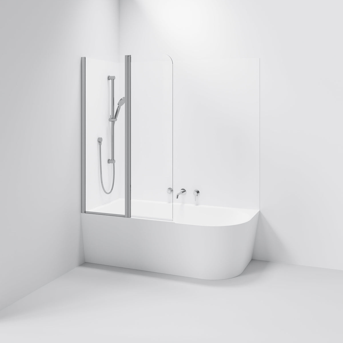 Pavia Double Panel Bath Screen | 550+450mm