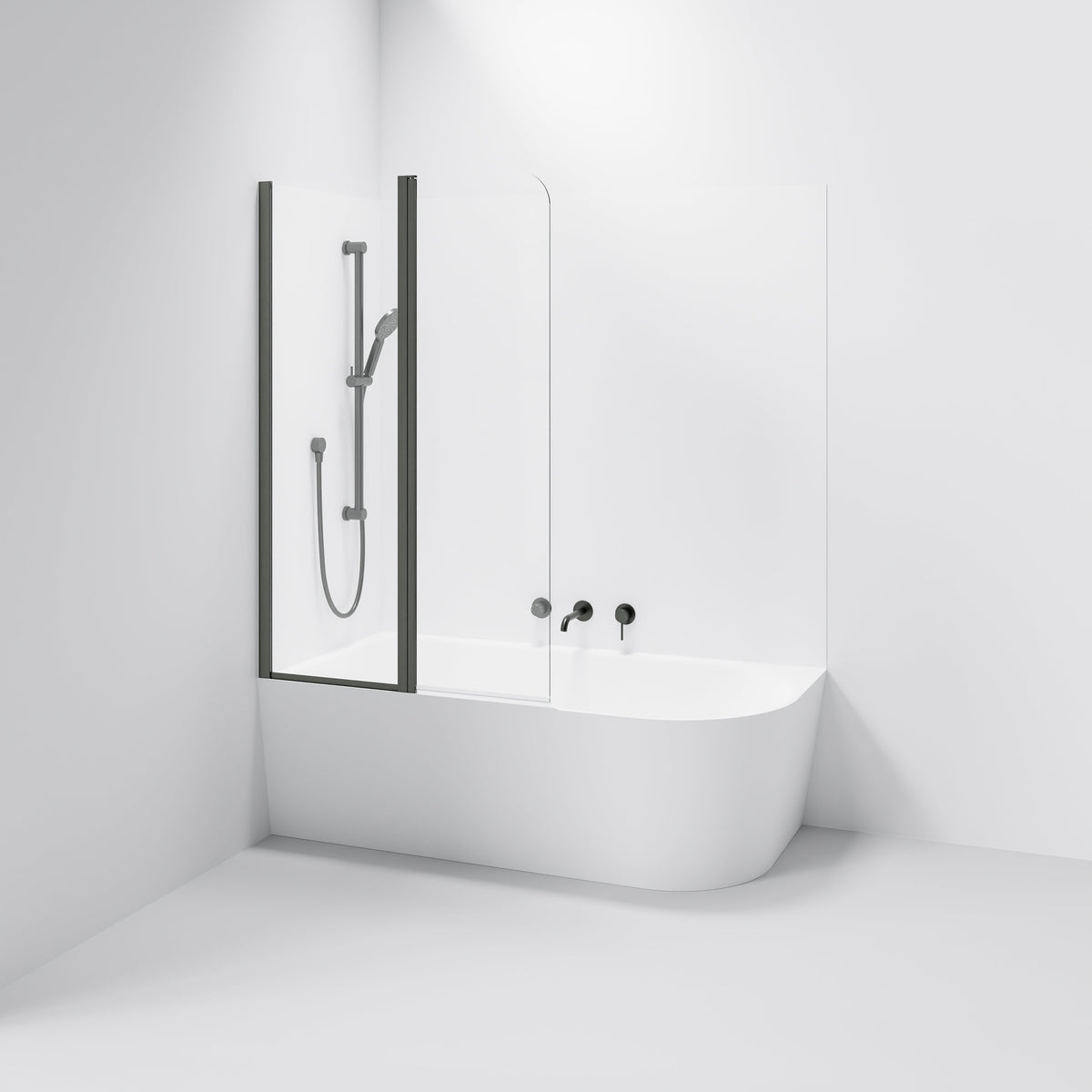 Pavia Double Panel Bath Screen | 550+450mm