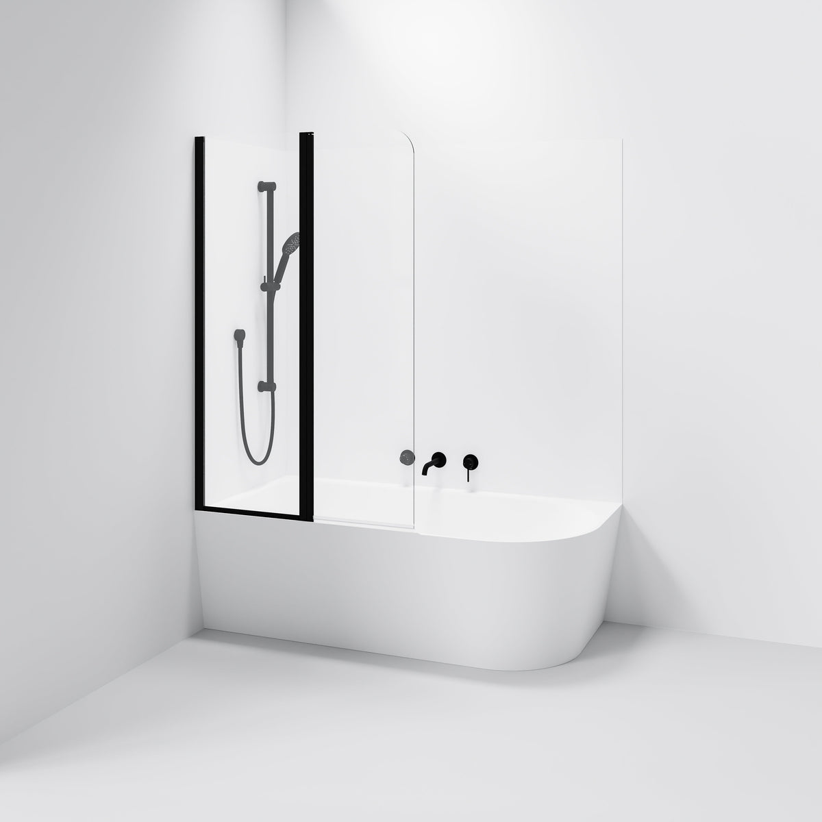 Pavia Double Panel Bath Screen | 550+450mm