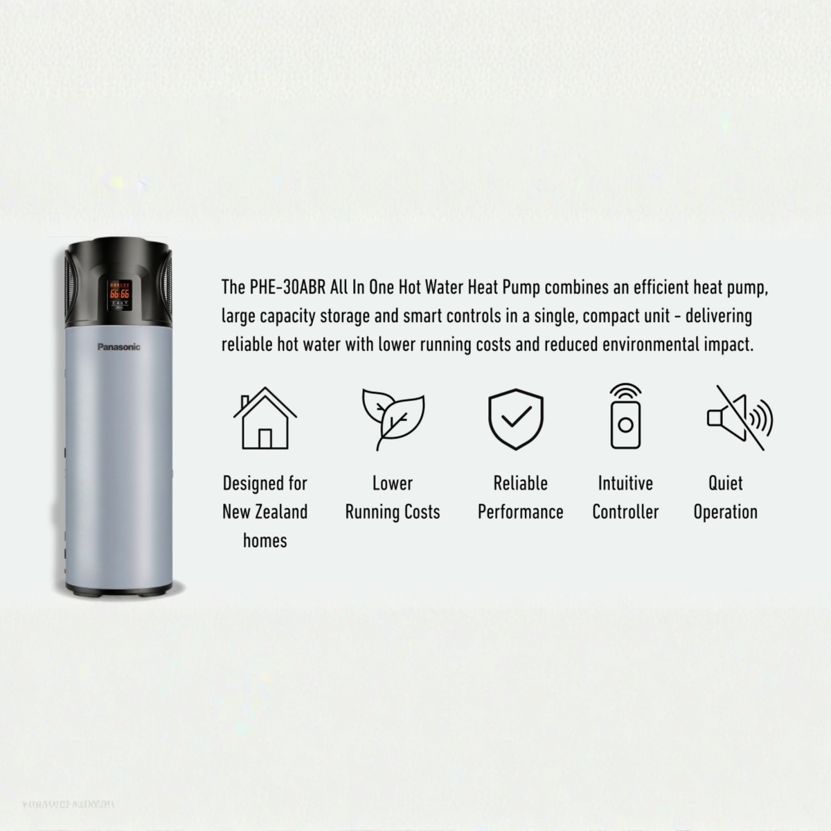 Panasonic All-In-One Hot Water Heat Pump | PHE-30ABR