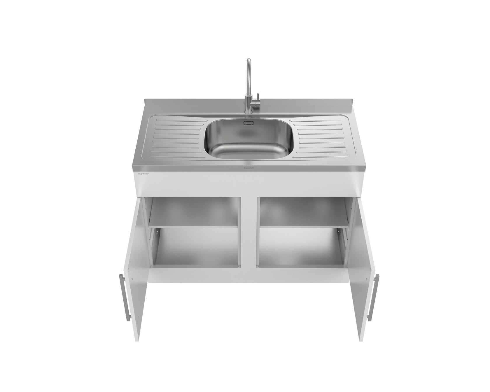 Stianless Steel Sink Laundry tub white with cabinet and drawer