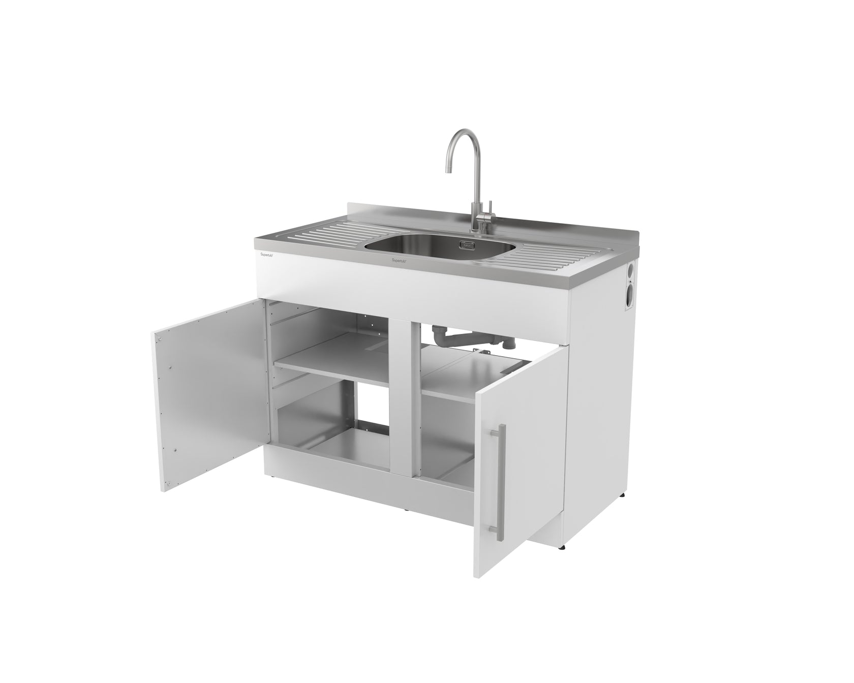 1.2 metere wide laundry tub unit in matte white robinhood
