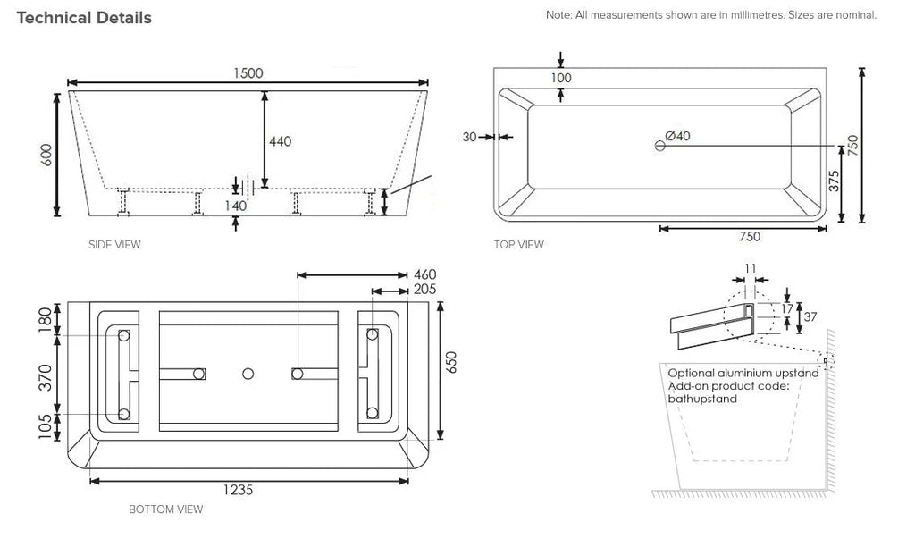 newtech-lamone-1500-btw-spec-sheet-bath