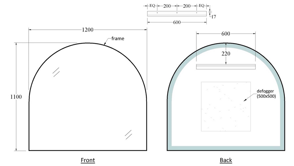 code-aspect-1200-arch-framed-mirror-range-spec-sheet