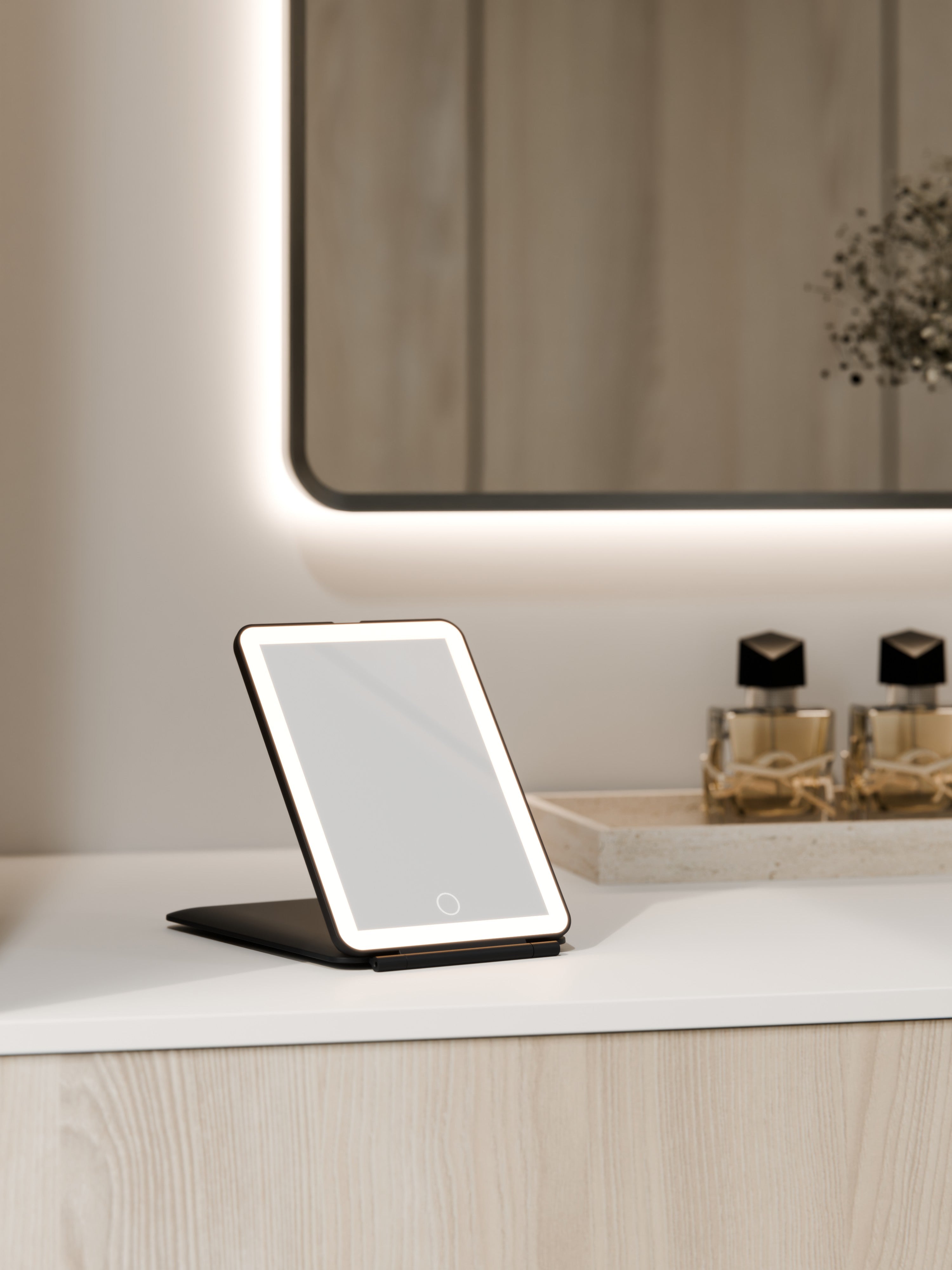 makeup-led-mirror-in-black-on-dresser