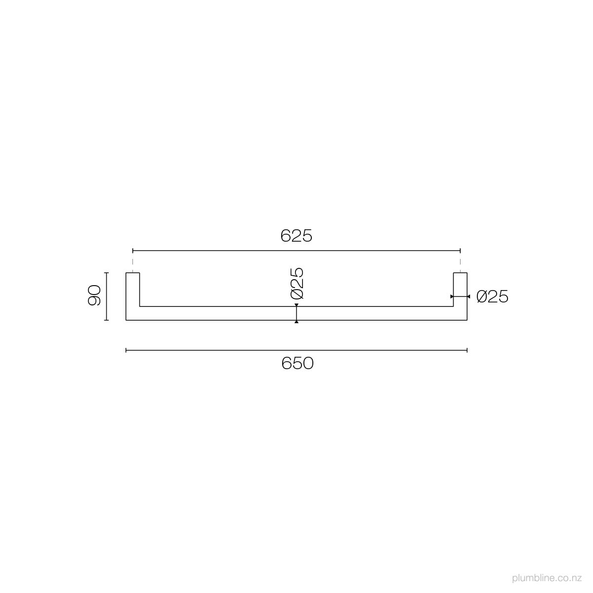 Plumbline Buddy 650 Heated Towel Rail Brushed Brass Organic
