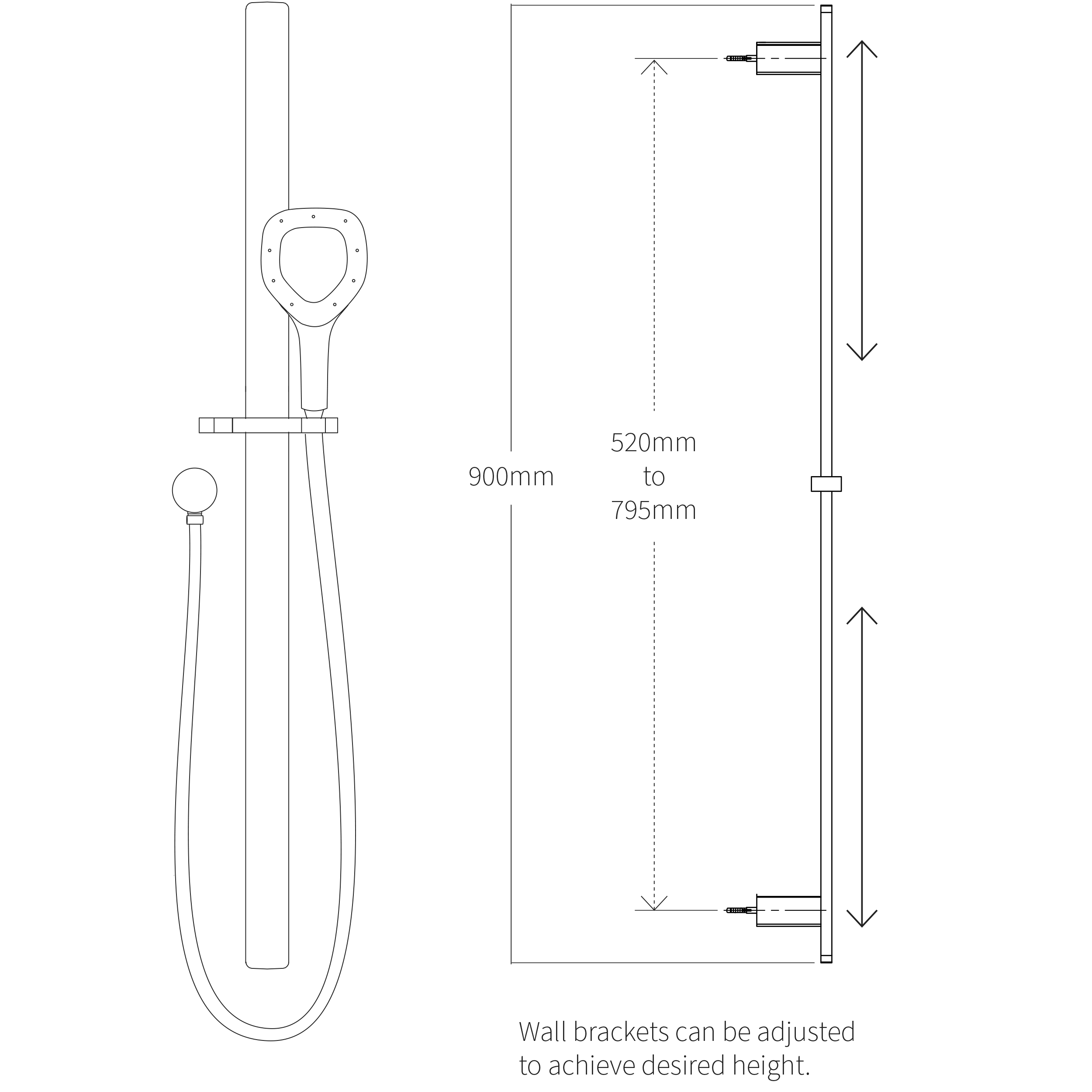 Voda Dreamjet Slide Shower