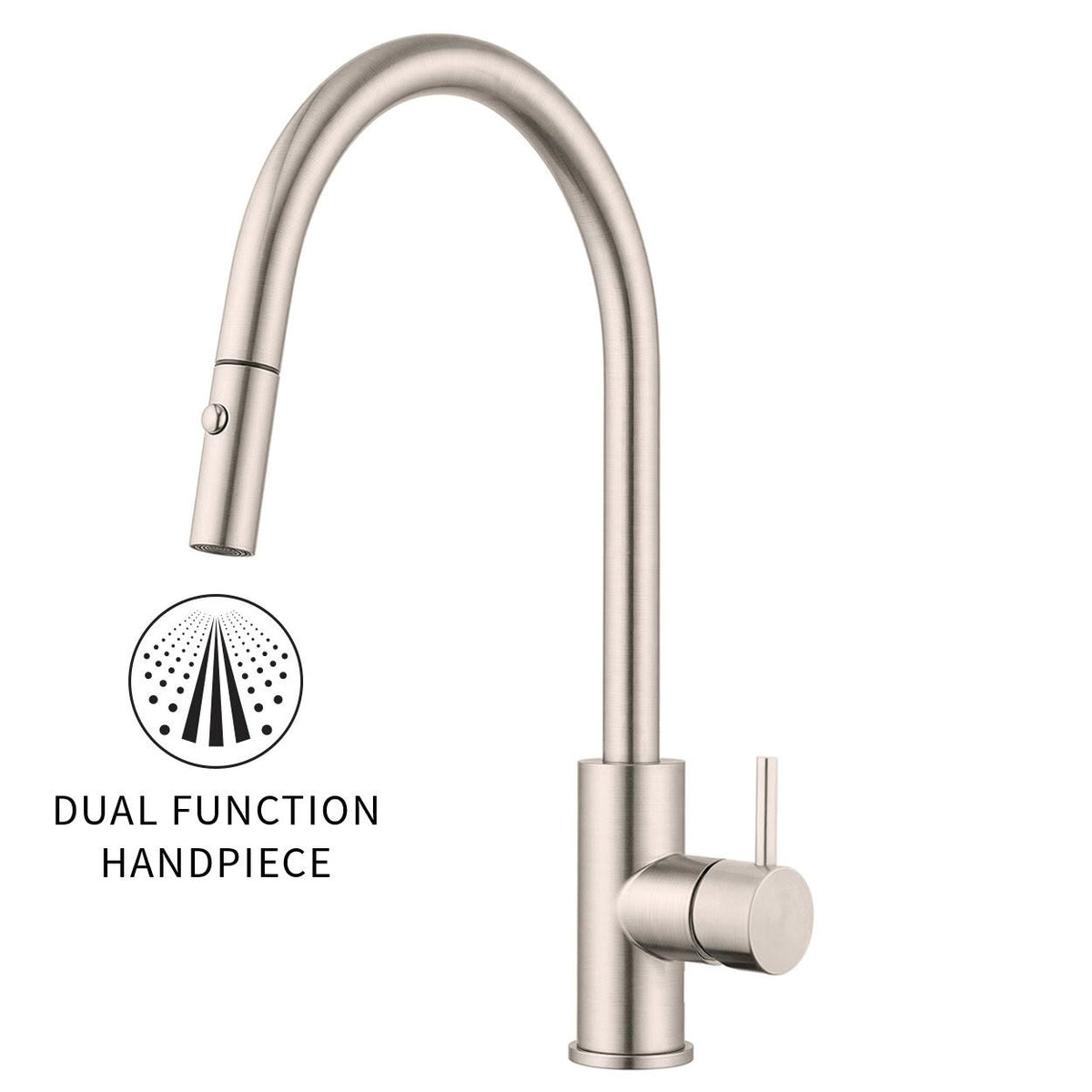Voda Onyx Gooseneck Pull Out Sink Mixer - Cold Start – Elite Bathroomware