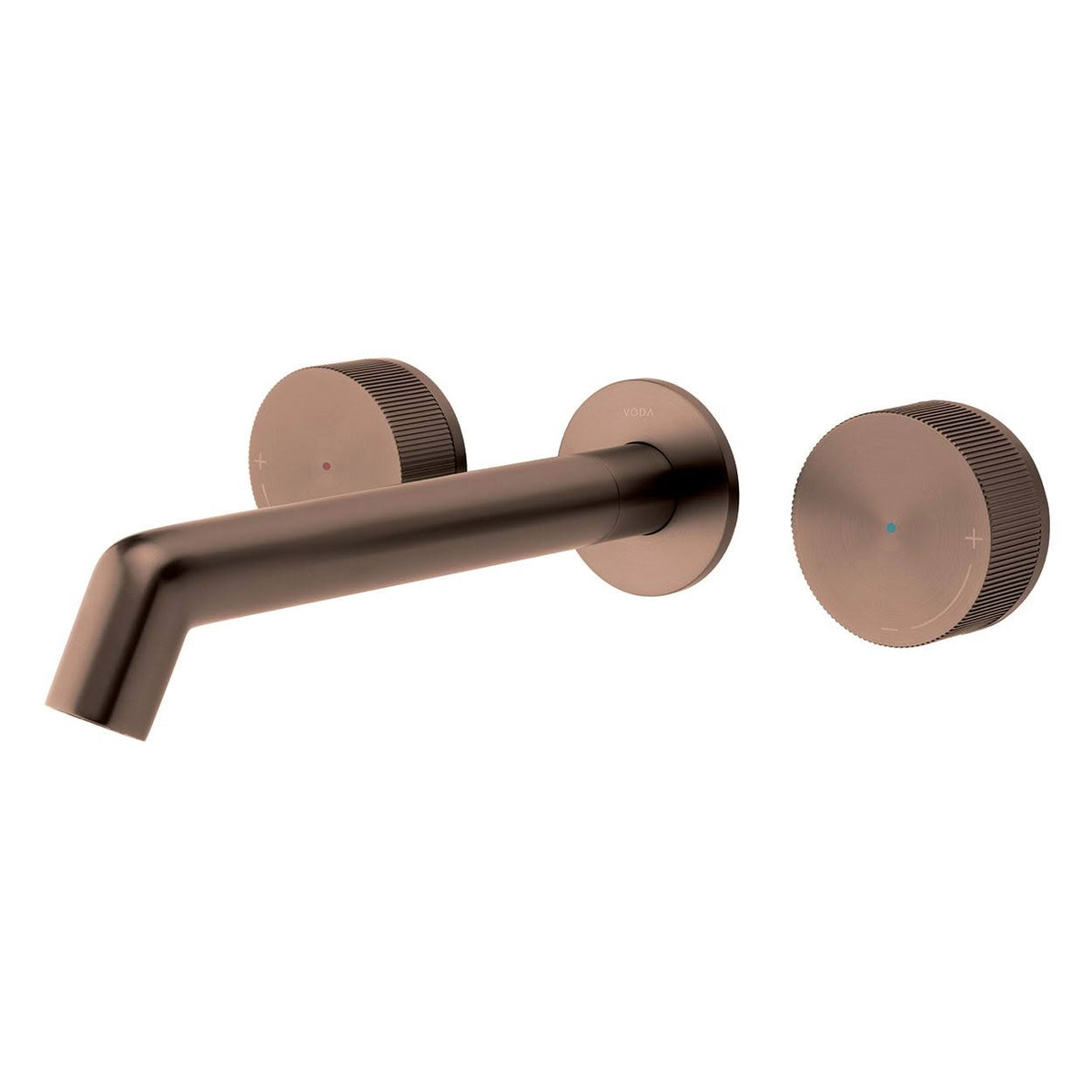 Voda Onyx Dual Handle Wall Basin / Bath Mixer - Brushed Bronze