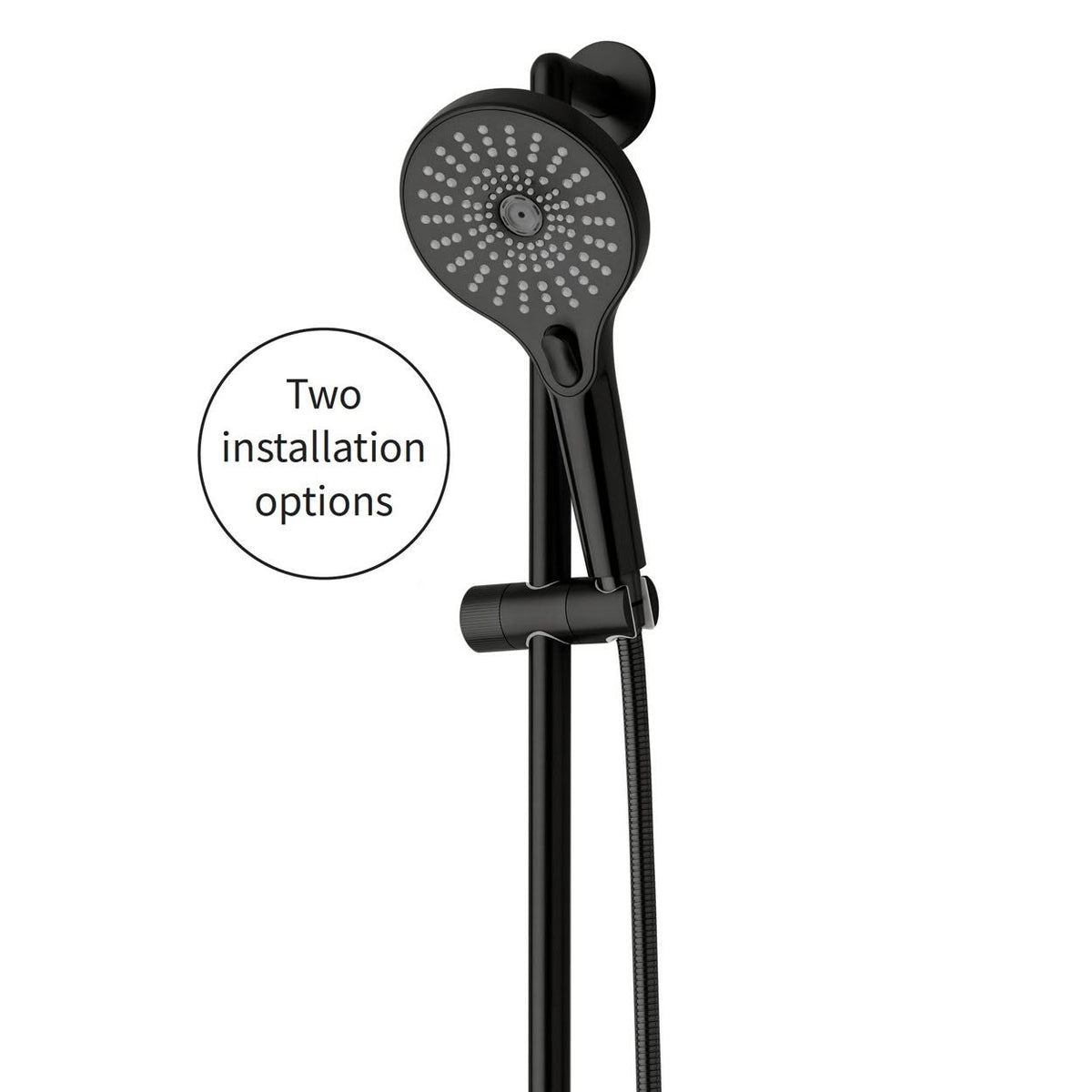 Voda Onyx WetRail Slide Shower - Multi-function - Brushed Black