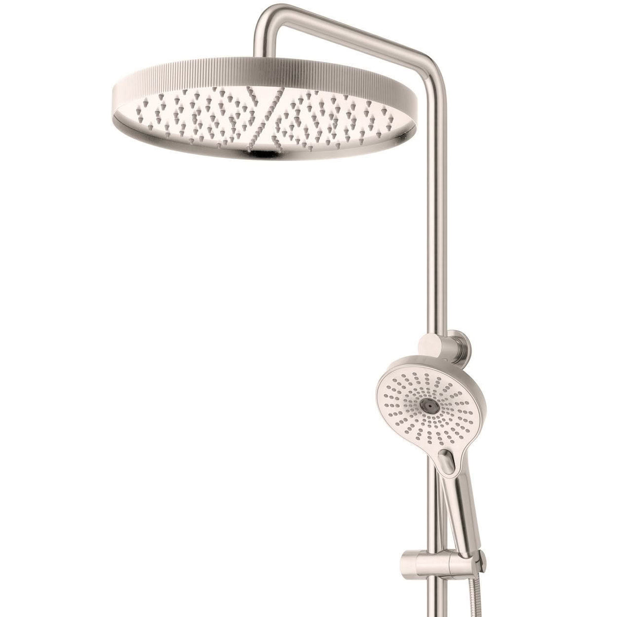 Voda Onyx Double Head Shower - Brushed Stainless