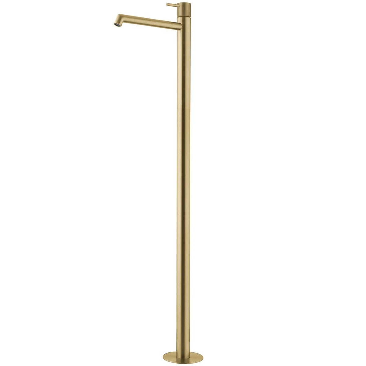 Voda Onyx Floor Mounted Bathroom Mixer - Brushed Brass