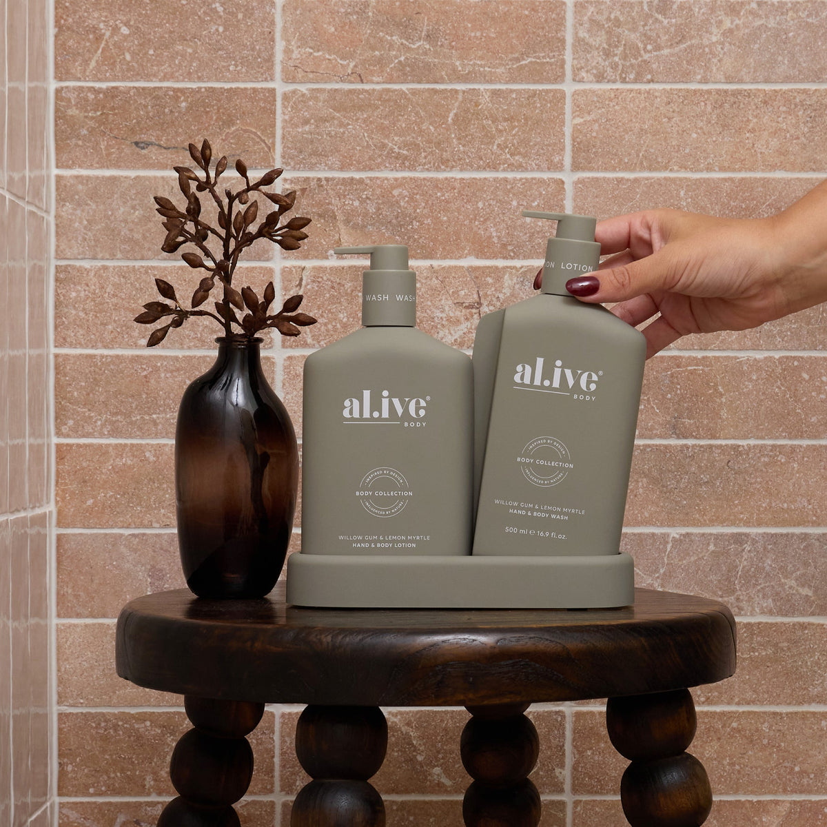 al.ive body Bathroom Duo Willow Gum & Lemon Myrtle - lifestyle shot