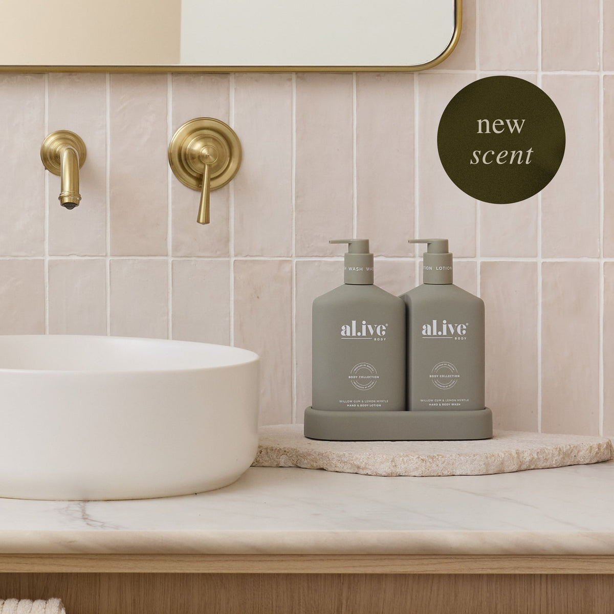 al.ive body Bathroom Duo Willow Gum & Lemon Myrtle - lifestyle shot