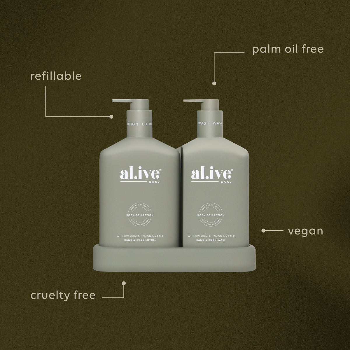 al.ive body Bathroom Duo Willow Gum & Lemon Myrtle - lifestyle shot