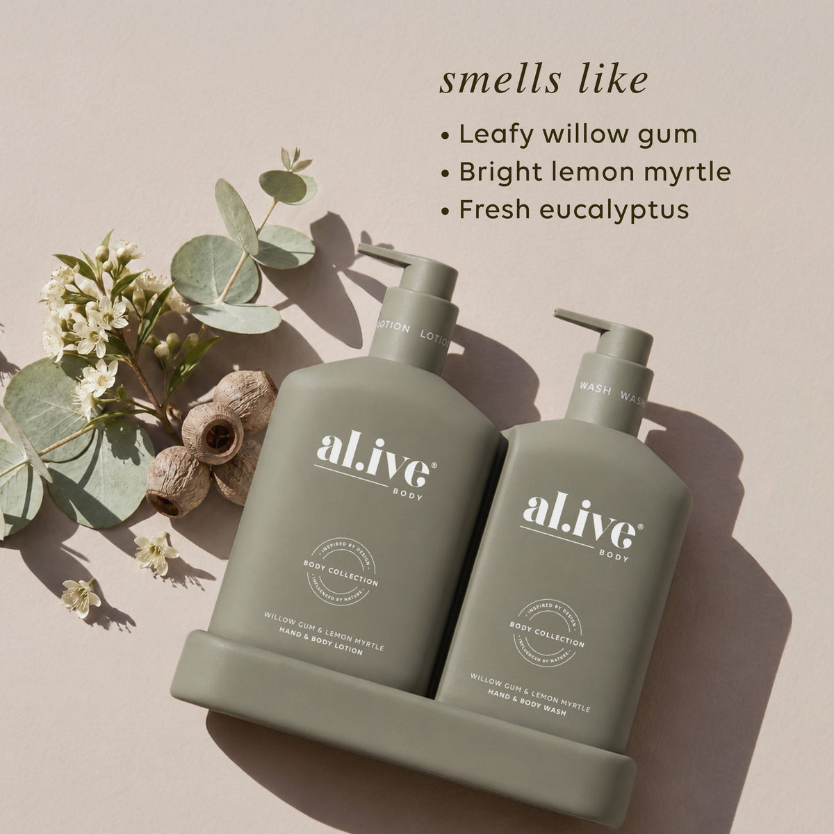 al.ive body Bathroom Duo Willow Gum & Lemon Myrtle - lifestyle shot