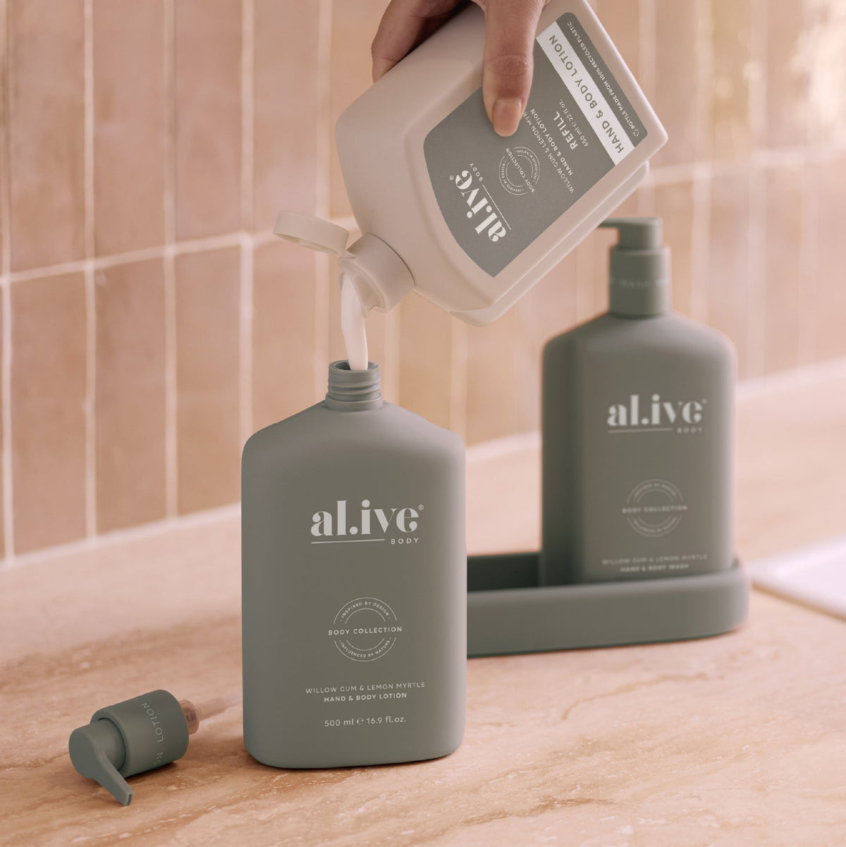 Al.ive Hand & Body Lotion Refill - Willow Gum & Lemon Myrtle 650ml