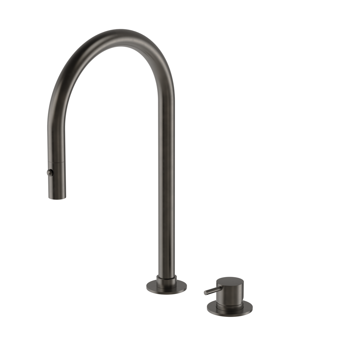 Plumbline Buddy 2 Hole Kitchen Mixer Round Spout With Pull Out Spray