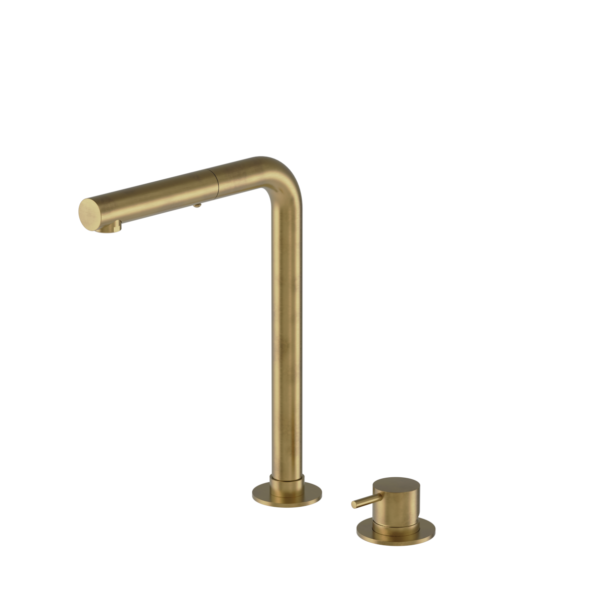 Plumbline Buddy 2 Hole Kitchen Mixer Straight Spout With Pull Out Spray