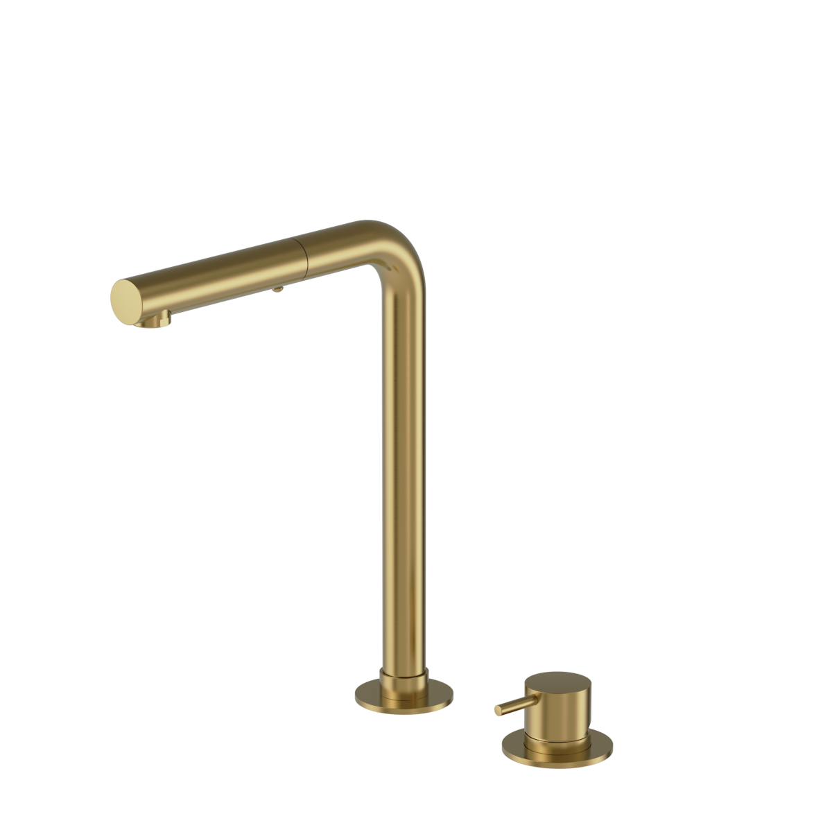 Plumbline Buddy 2 Hole Kitchen Mixer Straight Spout With Pull Out Spray