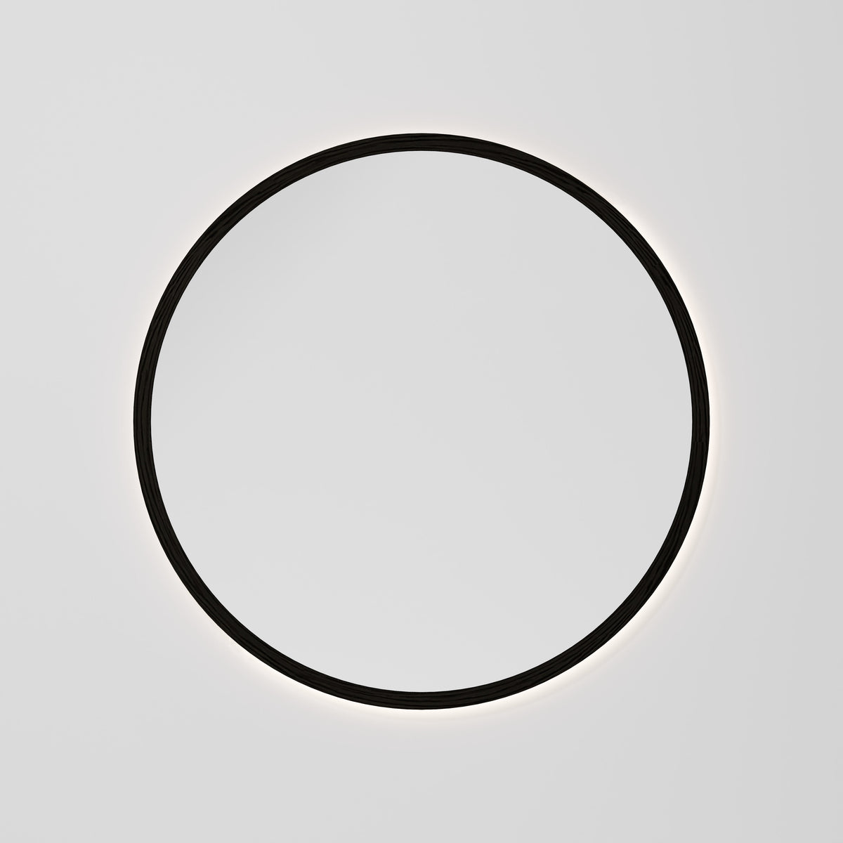 Sora Round LED Mirror 850 in Dark Ash finish