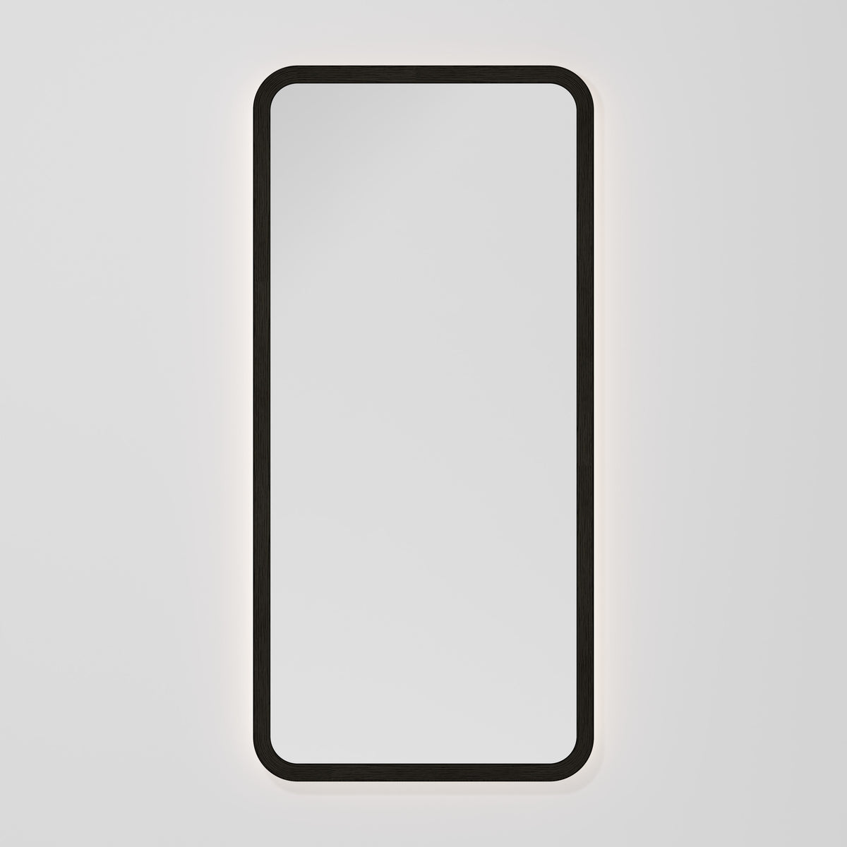 Sora Rectangle LED Mirror 500x1050 in Dark Ash finish
