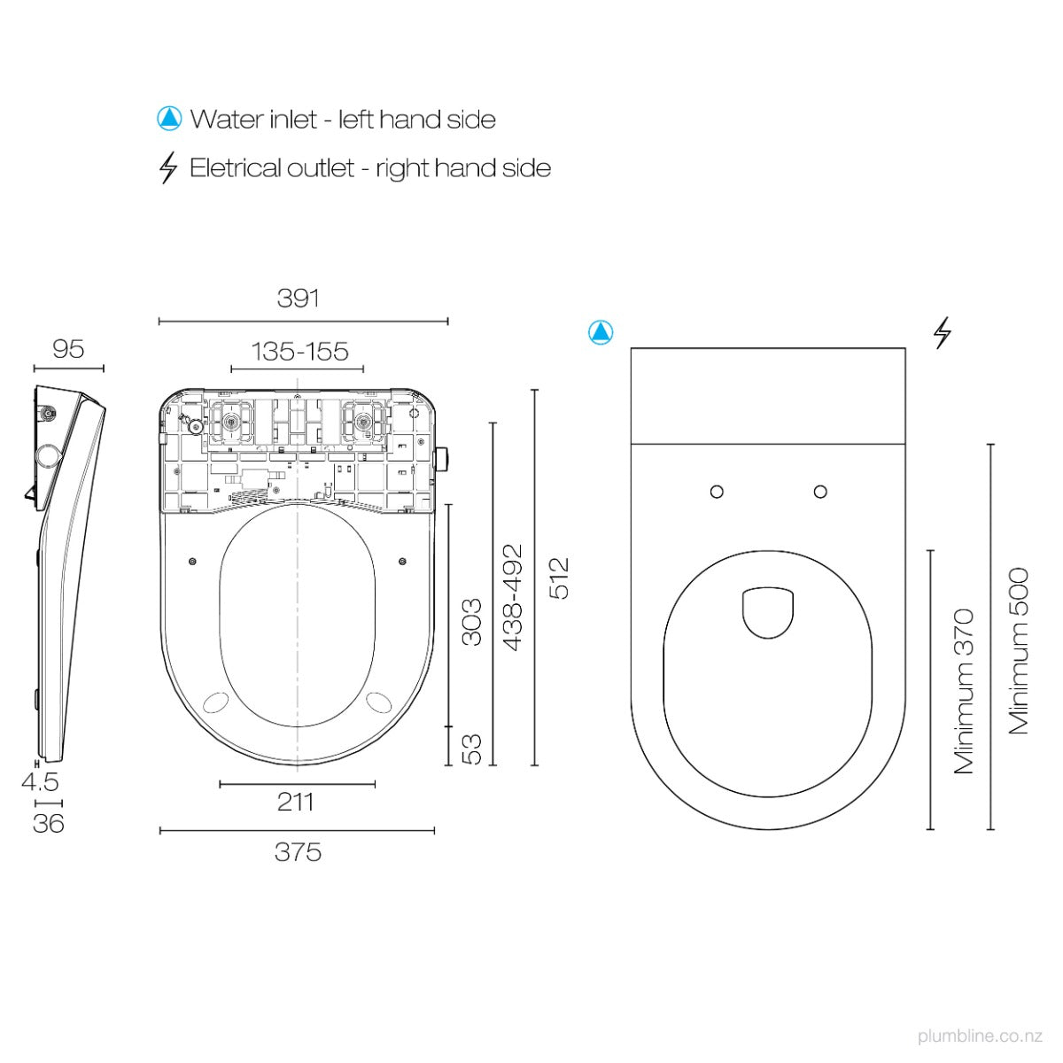 Plumbline Evo Bidet Toilet Seat With Remote