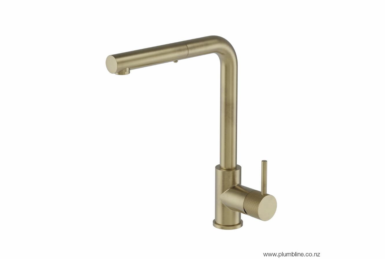 Plumbline Buddy X Kitchen Mixer Straight Spout With Pull Out Spray