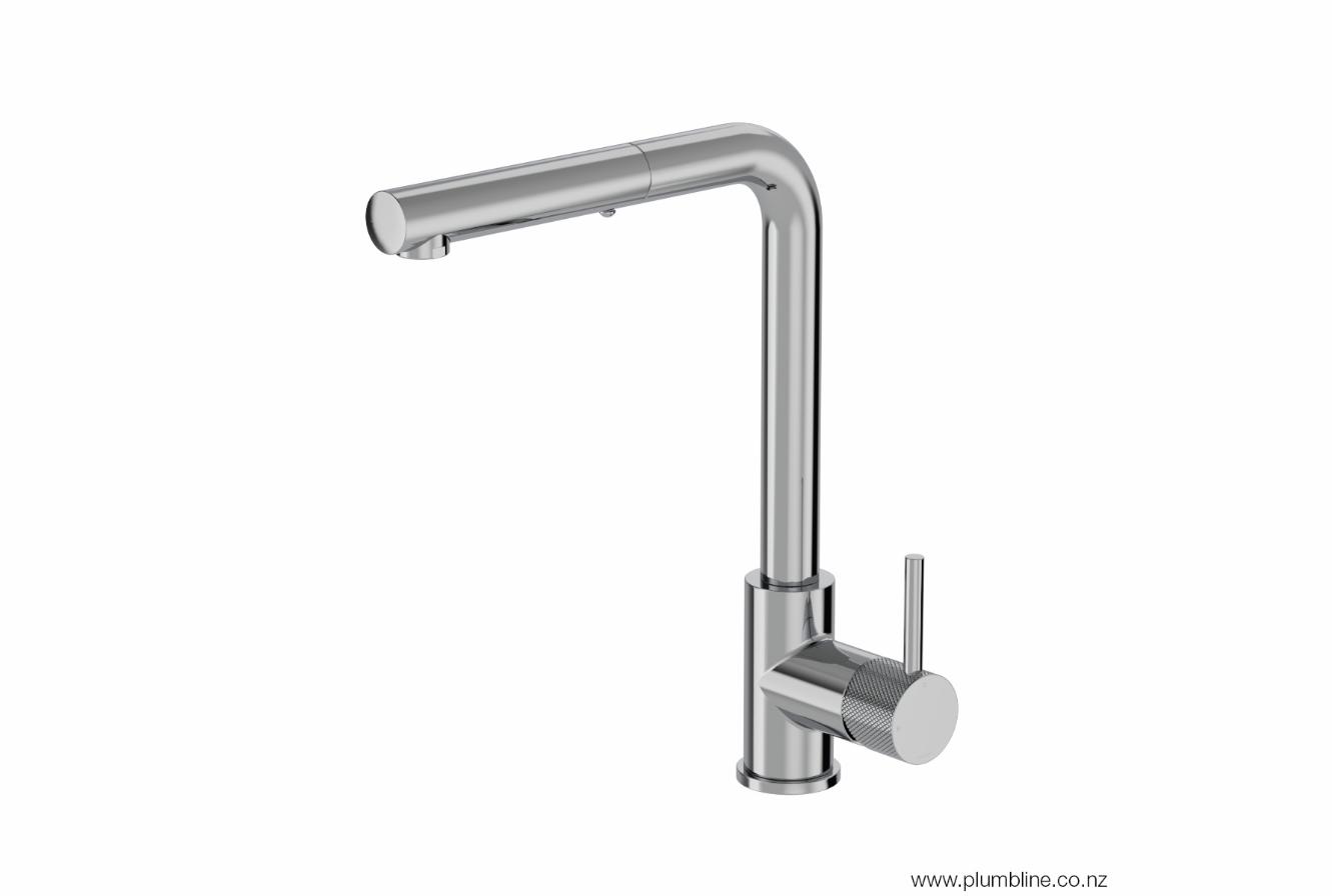 Plumbline Buddy X Kitchen Mixer Straight Spout With Pull Out Spray